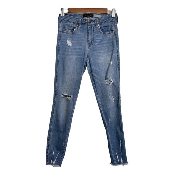 Aeropostale Women's Distressed Raw Hem High Waisted Ankle Jegging Jeans Size 4 - Picture 1 of 8